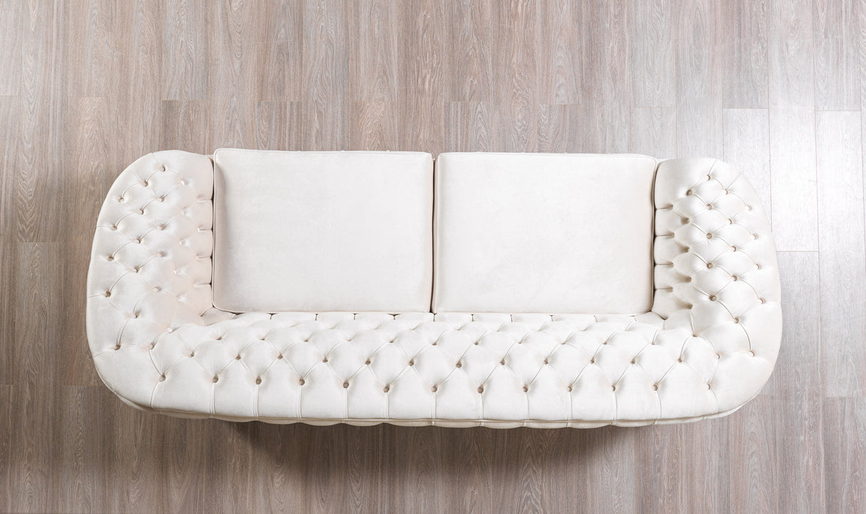 Lupino Ivory Velvet Living Room Set from Nova Furniture - Luna Furniture