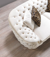 Lupino Ivory Velvet Living Room Set from Nova Furniture - Luna Furniture