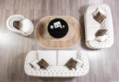 Lupino Ivory Velvet Living Room Set from Nova Furniture - Luna Furniture