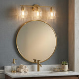 Luster Three Lights Vanity With Clear Glass for Bathrooms above Mirror Wall Lamp - Satin Brass from Ashcroft Furniture - Luna Furniture
