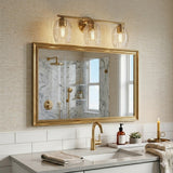 Luster Three Lights Vanity With Clear Glass for Bathrooms above Mirror Wall Lamp - Satin Brass from Ashcroft Furniture - Luna Furniture