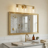 Luster Three Lights Vanity With Clear Glass for Bathrooms above Mirror Wall Lamp - Satin Brass from Ashcroft Furniture - Luna Furniture
