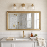 Luster Three Lights Vanity With Clear Glass for Bathrooms above Mirror Wall Lamp - Satin Brass from Ashcroft Furniture - Luna Furniture
