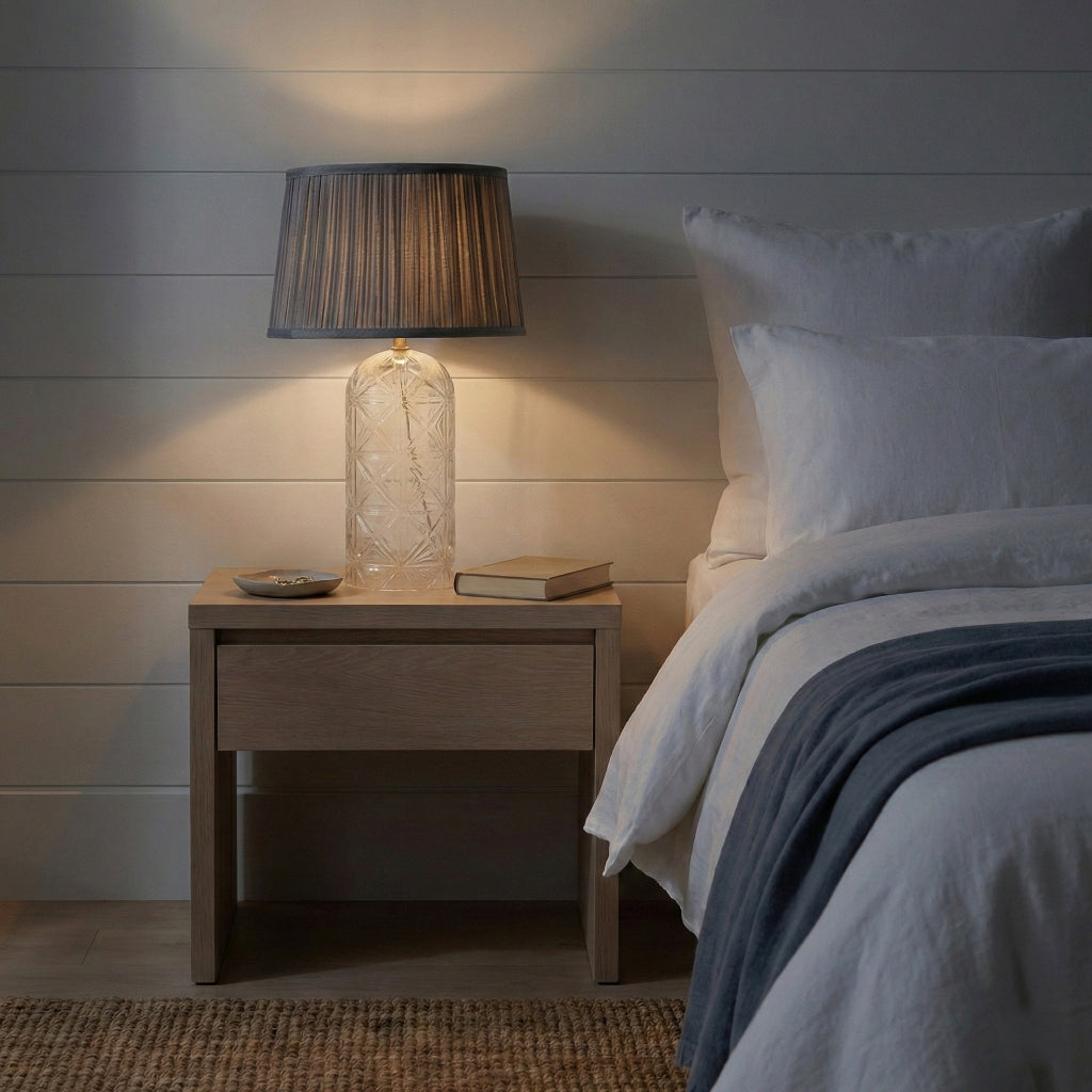 Luxora Table Lamp Gold - Clear and Grey from Ashcroft Furniture - Luna Furniture