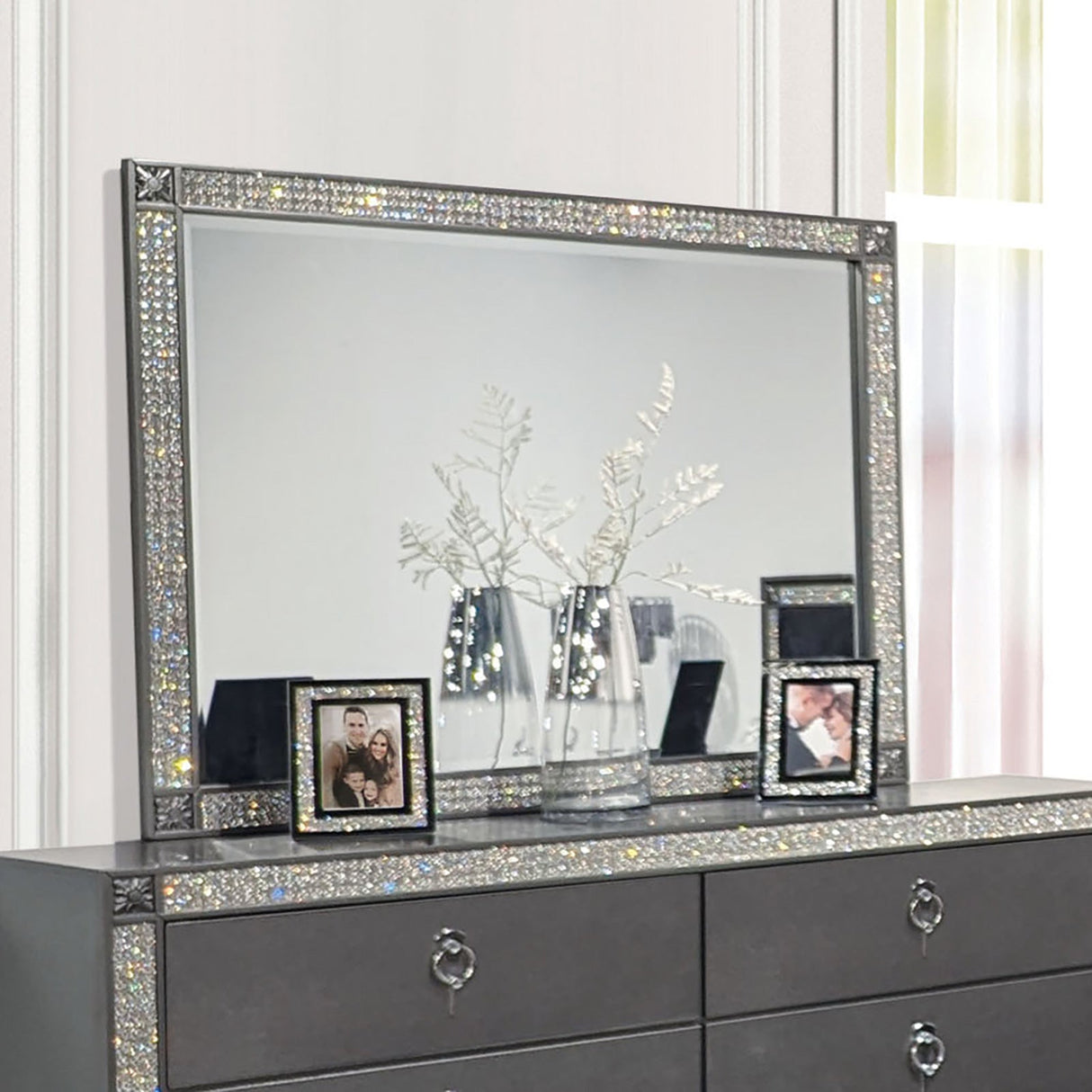 Lyanne Gray Mirror (Mirror Only) from Furniture of America - Luna Furniture