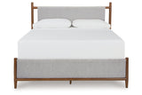 Lyncott Brown California King Upholstered Panel Bed from Ashley - Luna Furniture