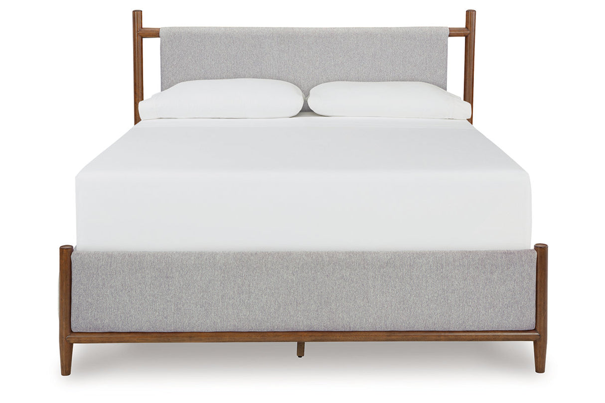 Lyncott Brown King Upholstered Panel Bed from Ashley - Luna Furniture