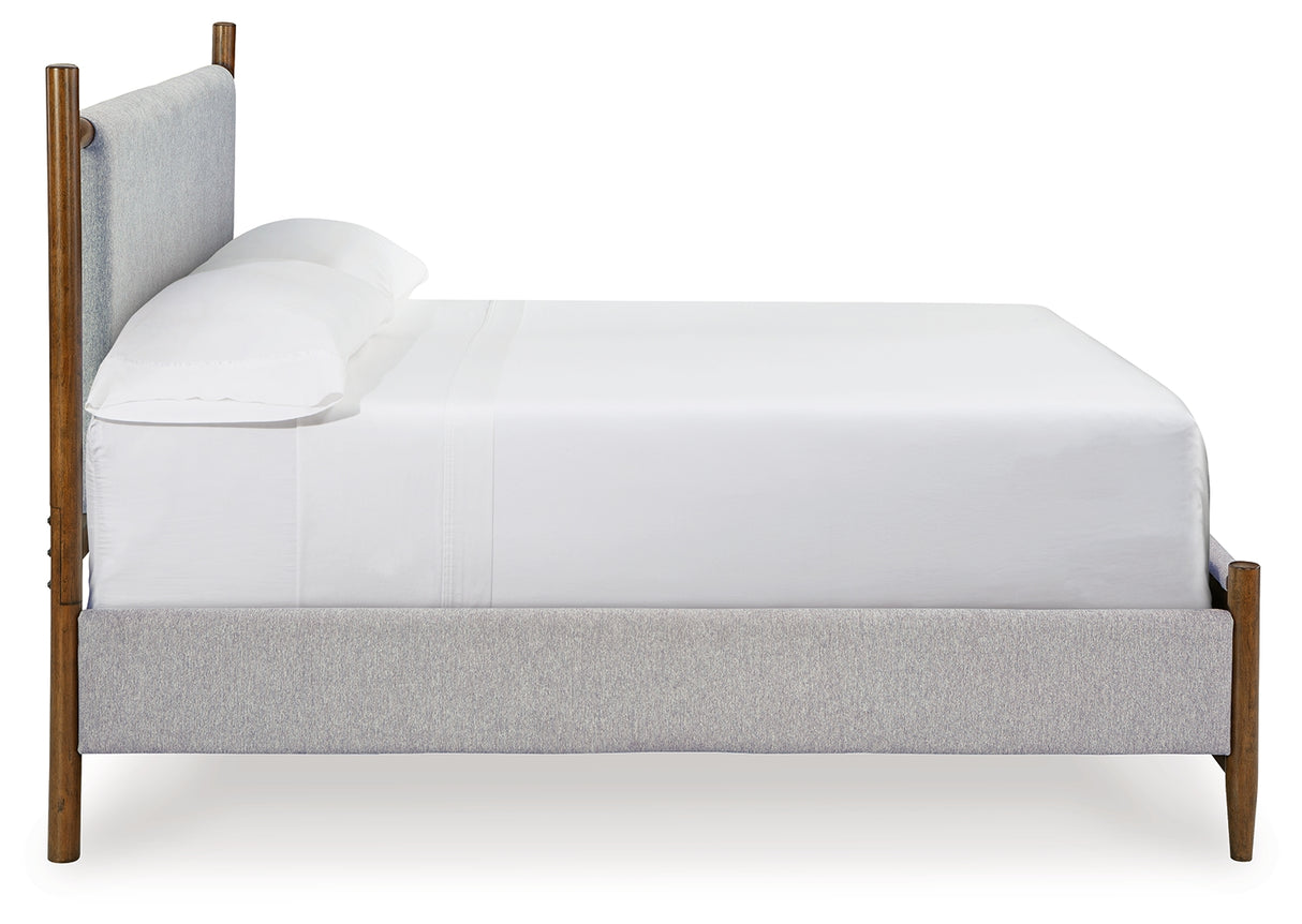 Lyncott California King Upholstered Bed with Dresser and Nightstand in Brown from Ashley - Luna Furniture