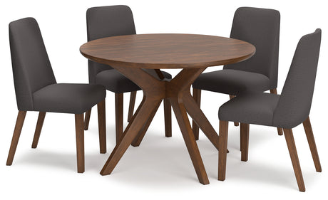 Lyncott Dining Table and 4 Chairs in Charcoal/Brown from Ashley - Luna Furniture