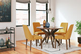 Lyncott Dining Table and 4 Chairs in Mustard/Brown from Ashley - Luna Furniture