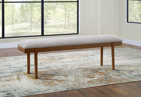 Lyncott Gray/Brown 59" Upholstered Dining Bench from Ashley - Luna Furniture