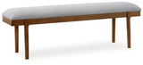 Lyncott Gray/Brown 59" Upholstered Dining Bench from Ashley - Luna Furniture