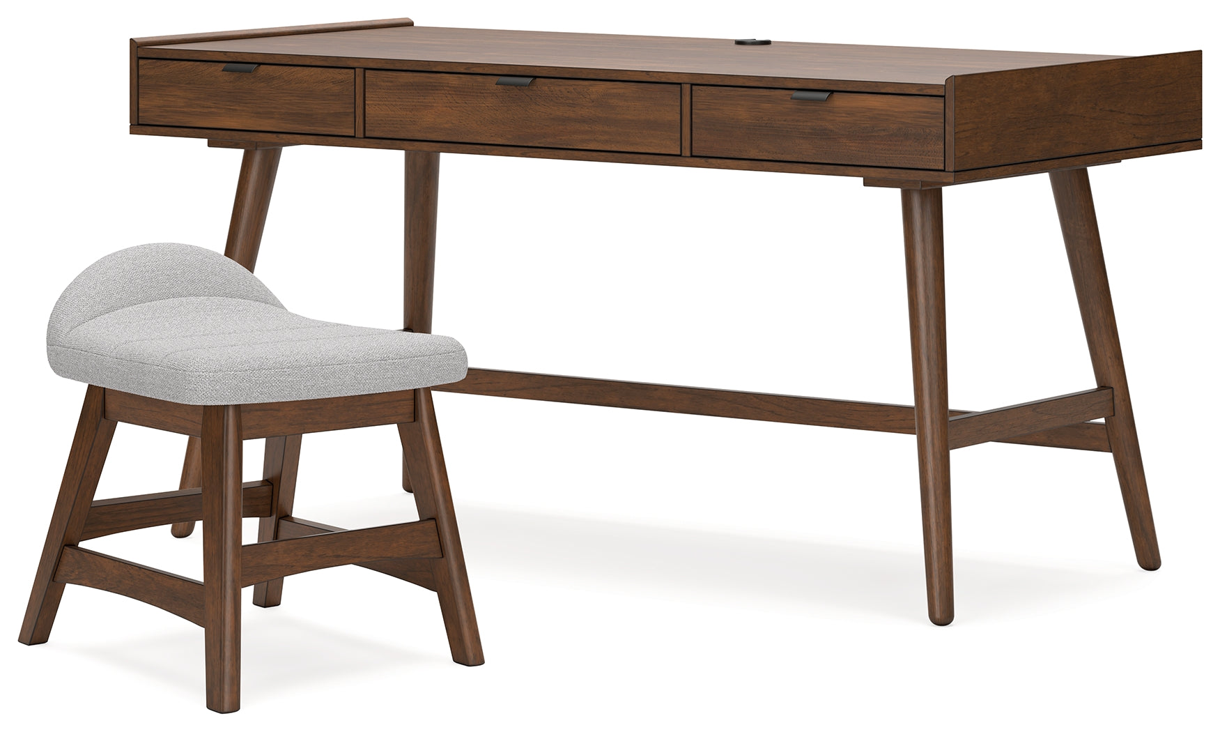 Lyncott Home Office Desk with Chair in Brown – Luna Furniture