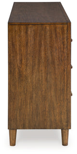 Lyncott King Upholstered Bed with Dresser and Nightstand in Brown from Ashley - Luna Furniture