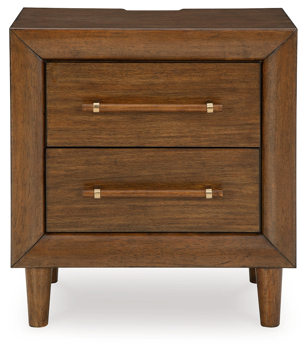 Lyncott King Upholstered Bed with Mirrored Dresser, Chest and Nightstand in Brown from Ashley Furniture - Luna Furniture