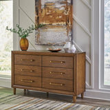 Lyncott Queen Upholstered Bed with Dresser in Brown from Ashley - Luna Furniture