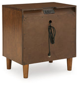 Lyncott Queen Upholstered Bed with Mirrored Dresser and 2 Nightstands in Brown from Ashley - Luna Furniture