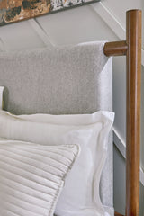 Lyncott Queen Upholstered Bed with Mirrored Dresser and Nightstand in Brown from Ashley - Luna Furniture