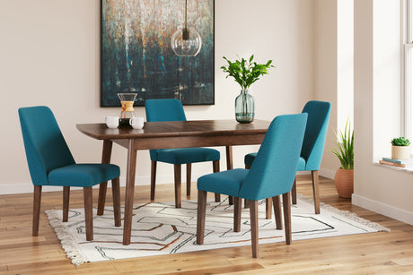 Lyncott Rectangular Dining Table and 4 Chairs in Blue/Brown from Ashley - Luna Furniture