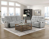 Lyndon Gray Double Reclining Sofa from Homelegance - Luna Furniture