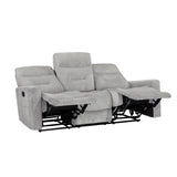 Lyndon Gray Double Reclining Sofa from Homelegance - Luna Furniture