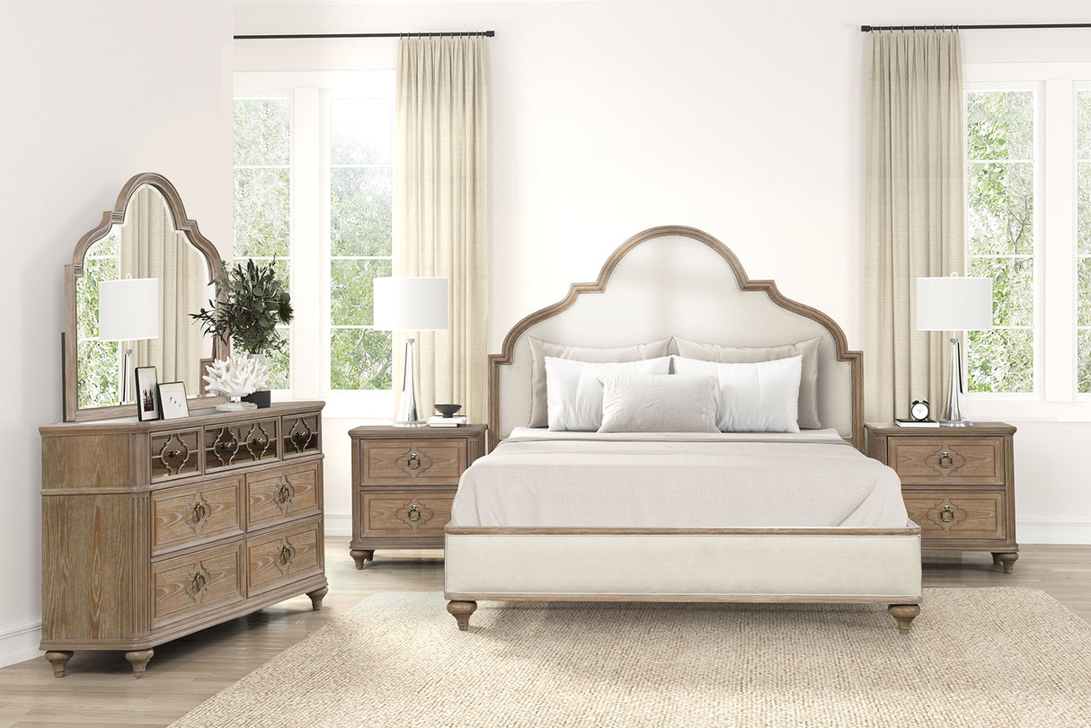 Lyris Rustic Oak Queen Bed from Furniture of America - Luna Furniture