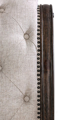 Lysandra Rustic Natural Tone/Beige Upholstered Queen Sleigh Bed from Furniture of America - Luna Furniture