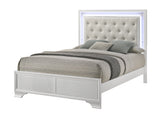 Lyssa Oat and Frost LED Upholstered Panel Bedroom Set from Crown Mark - Luna Furniture