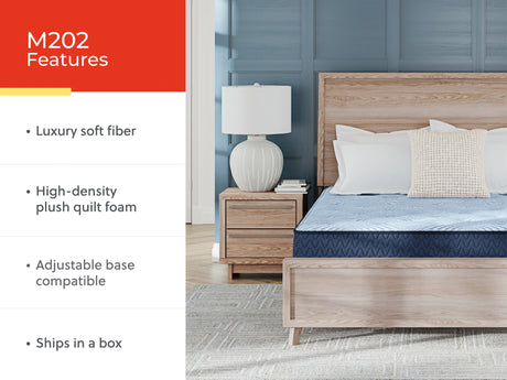 Dellyn 10 Hybrid Light Blue Queen Mattress from Ashley Furniture - Luna Furniture