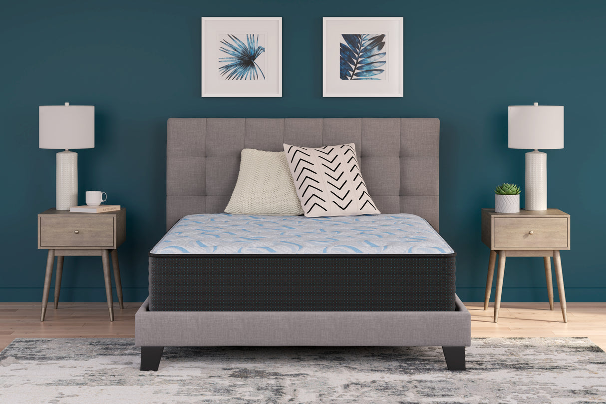 Elite Springs Firm Gray/Blue Queen Mattress from Ashley - Luna Furniture