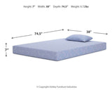 iKidz Ocean Blue Twin Mattress and Pillow from Ashley - Luna Furniture