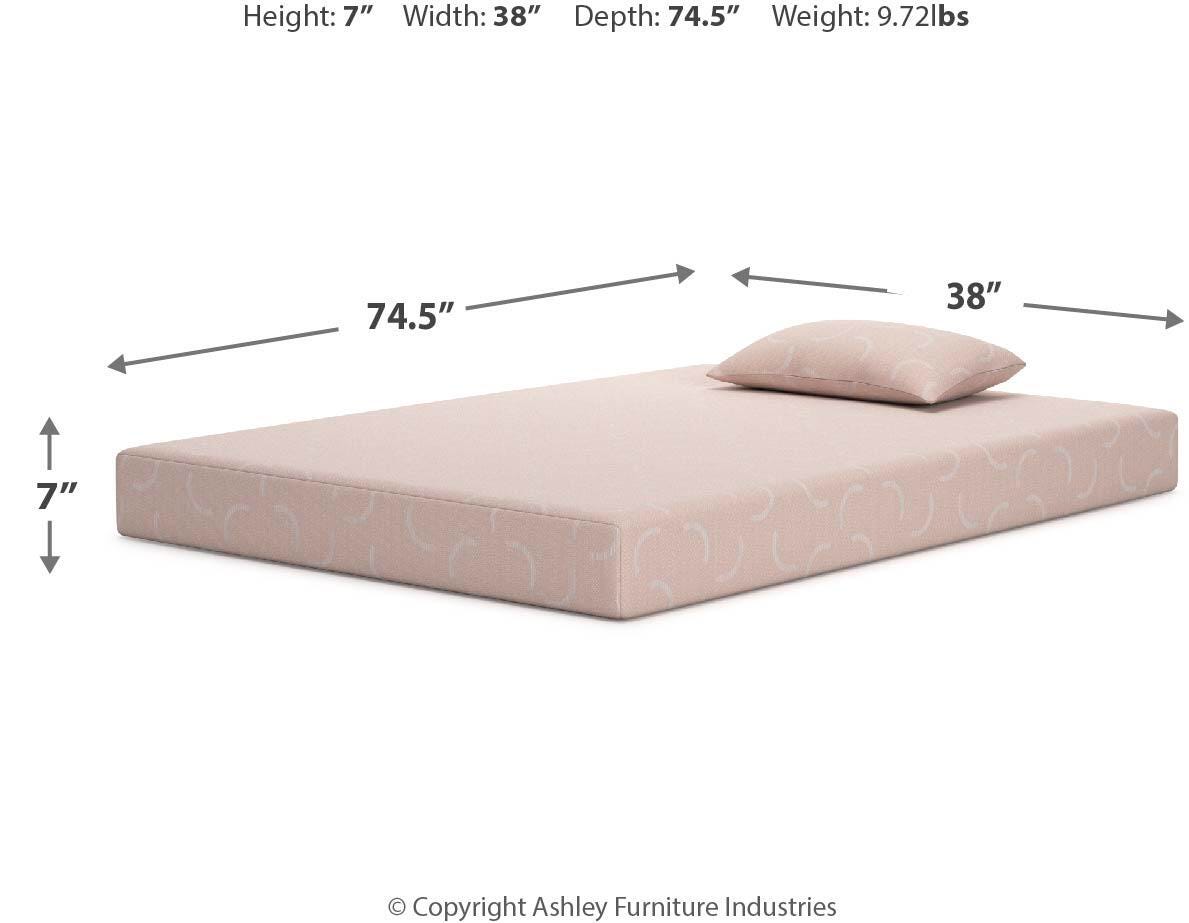 iKidz Coral Coral Twin Mattress and Pillow from Ashley Furniture - Luna Furniture