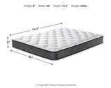 8 Inch Bonnell Hybrid White Twin Mattress from Ashley Furniture - Luna Furniture