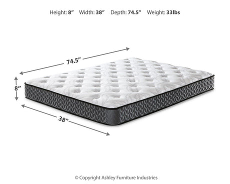 8 Inch Bonnell Hybrid White Twin Mattress from Ashley Furniture - Luna Furniture