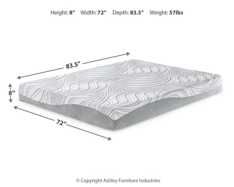 8 Inch Memory Foam White California King Mattress from Ashley - Luna Furniture