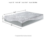 12 Inch Memory Foam White Twin Mattress from Ashley - Luna Furniture