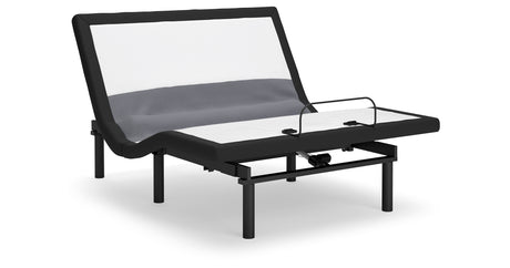 Best Base with Lumbar and Audio Charcoal Gray Queen Adjustable Base from Ashley Furniture - Luna Furniture