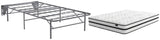 Chime 10 Inch Hybrid 10 Inch Hybrid Mattress with Foundation in White from Ashley Furniture - Luna Furniture