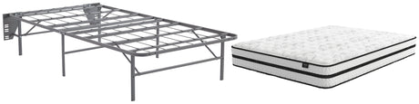 Chime 10 Inch Hybrid 10 Inch Hybrid Mattress with Foundation in White from Ashley Furniture - Luna Furniture