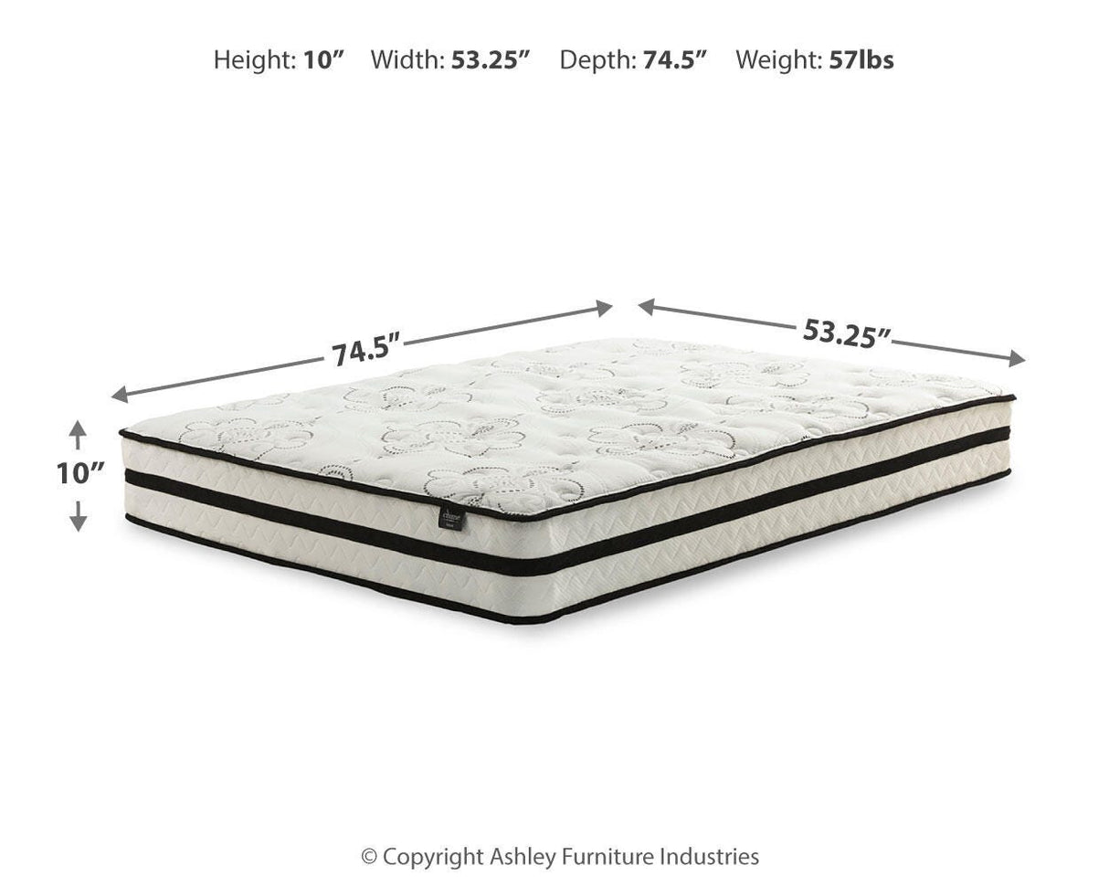 Chime 10 Inch Hybrid White Full Mattress in a Box from Ashley Furniture - Luna Furniture