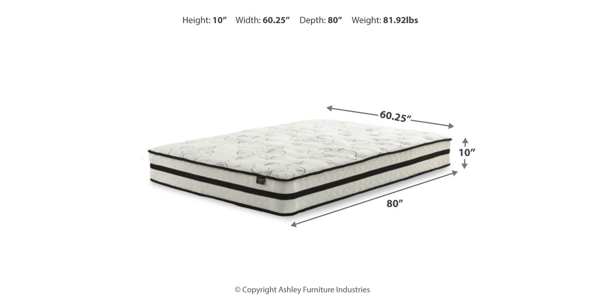 Chime 10 Inch Hybrid White Full Mattress in a Box from Ashley Furniture - Luna Furniture