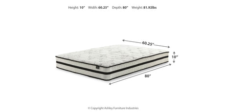 Chime 10 Inch Hybrid White King Mattress in a Box from Ashley - Luna Furniture