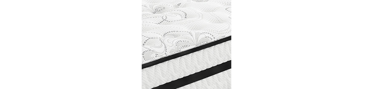 Chime 10 Inch Hybrid Mattress with Adjustable Base in White from Ashley Furniture - Luna Furniture