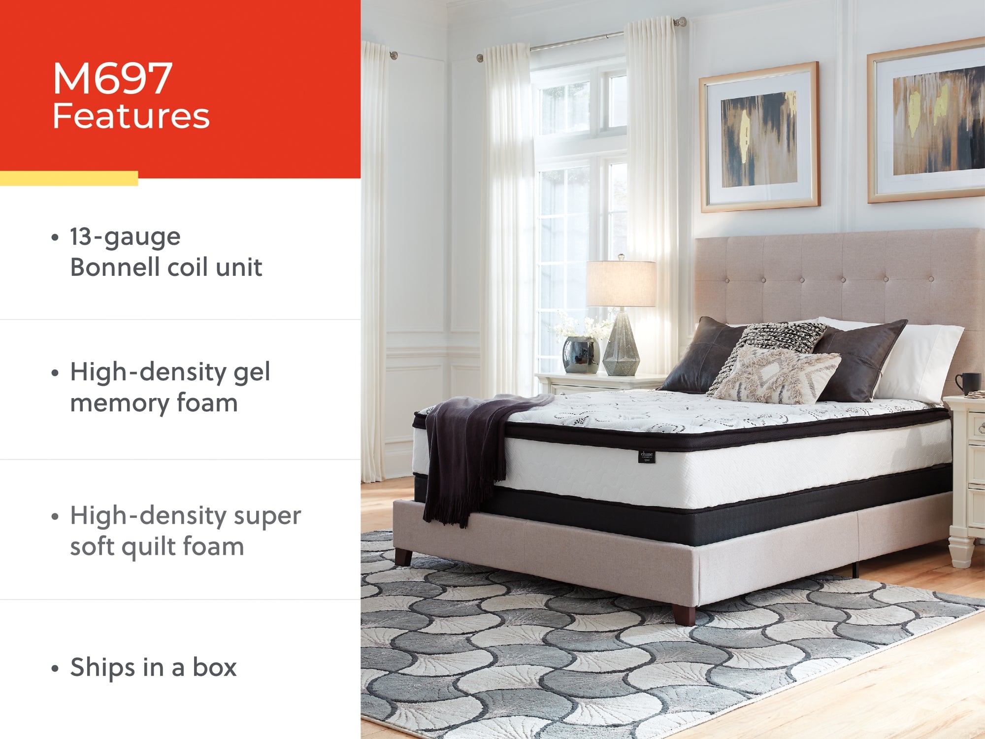 chi様 Chime 12 Inch Hybrid White King Mattress in a Box – Luna Furniture