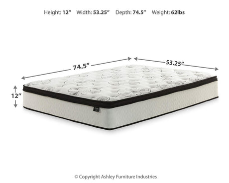 Shawburn Full Platform Bed with Mattress in Whitewash from Ashley - Luna Furniture