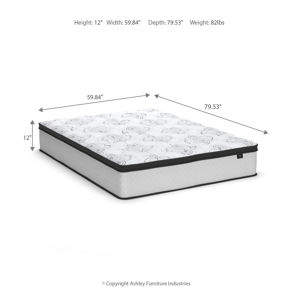 Chime 12 Inch Hybrid White California King Mattress in a Box from Ashley Furniture - Luna Furniture