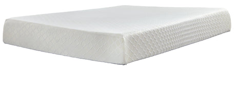 10 Inch Chime Memory Foam Mattress with Foundation in White from Ashley Furniture - Luna Furniture