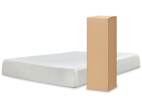 10 Inch Chime Memory Foam Mattress with Adjustable Base in White from Ashley Furniture - Luna Furniture