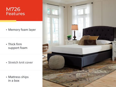 Chime 8 Inch Memory Foam White Queen Mattress in a Box from Ashley - Luna Furniture