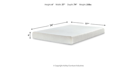Socalle Twin Platform Bed with Mattress in Light Natural from Ashley - Luna Furniture